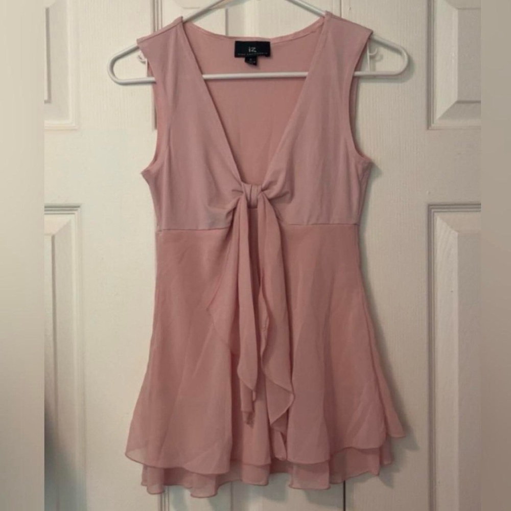 Y2K Vintage Baby Pink Ruffled Tank Top